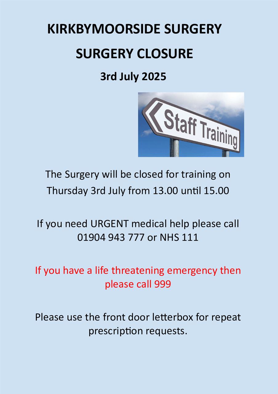 Closure for staff training