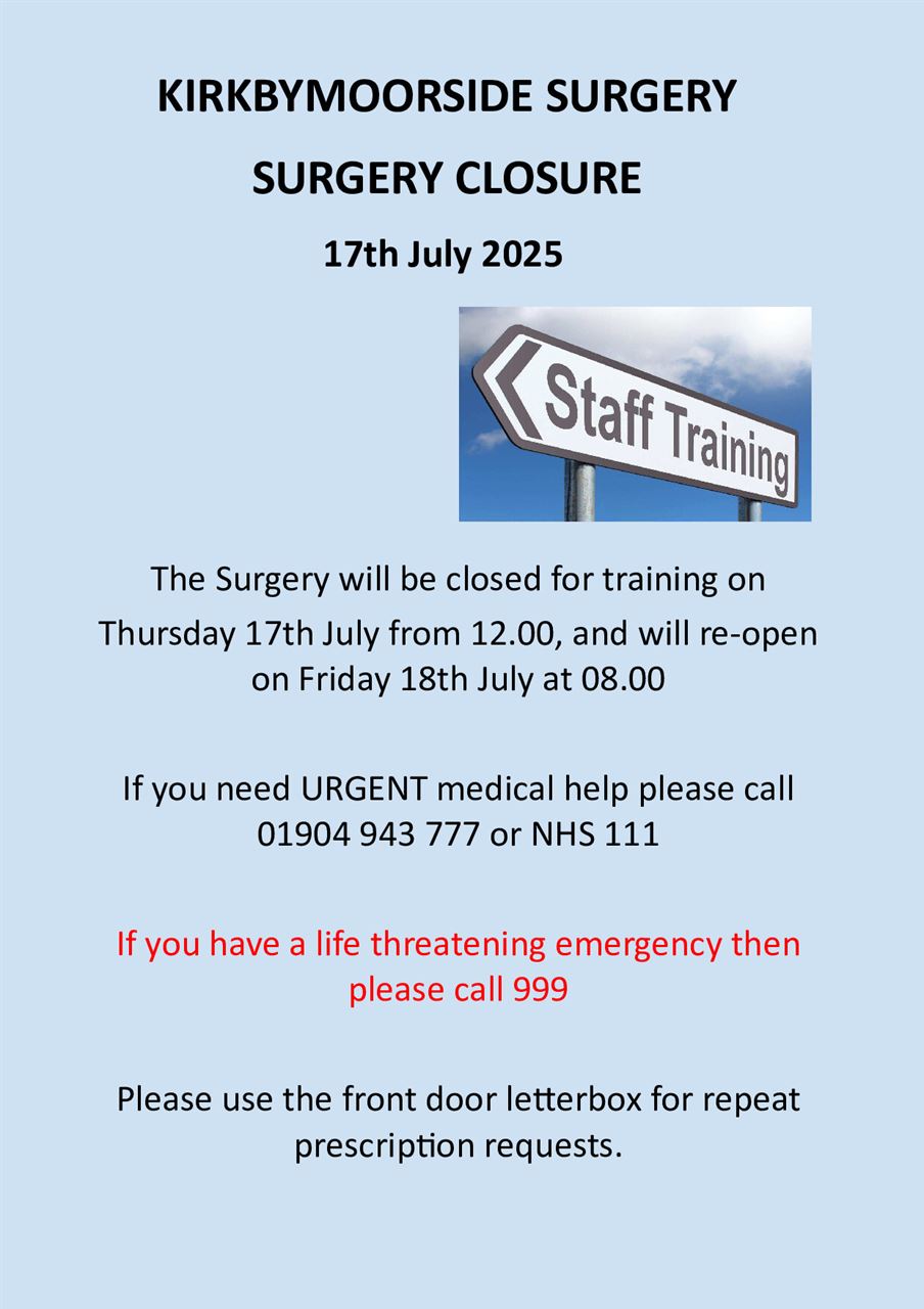 Closure for staff training